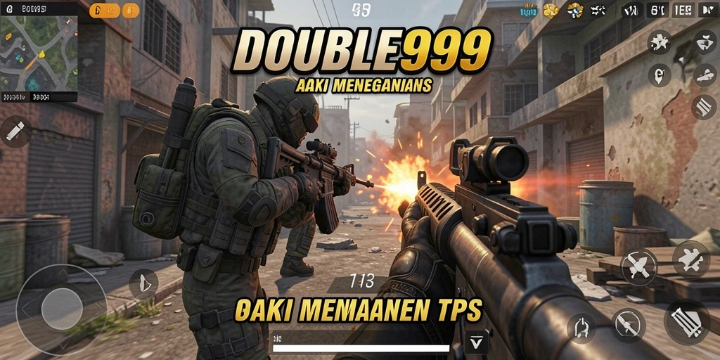 Tangkapan layar dari gameplay intens di DOUBLE999, menampilkan aksi seru.