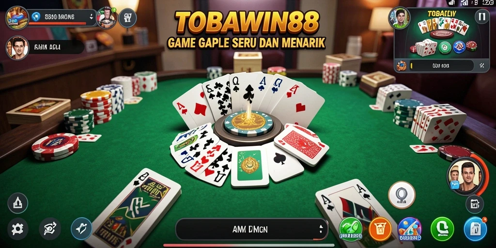 Gameplay seru dari TOBAWIN88 yang memperlihatkan aksi Gaple.